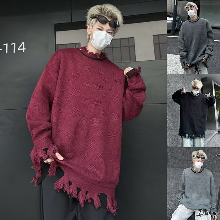 Unisex Casual Chunky Knit Sweater with Fringes Mune Fashion