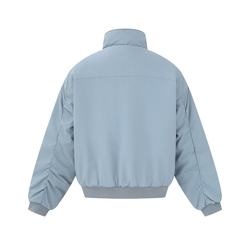 Unisex Boxy-Bomber Jacket with High Stand Collar and Elastic Hem Mune Fashion