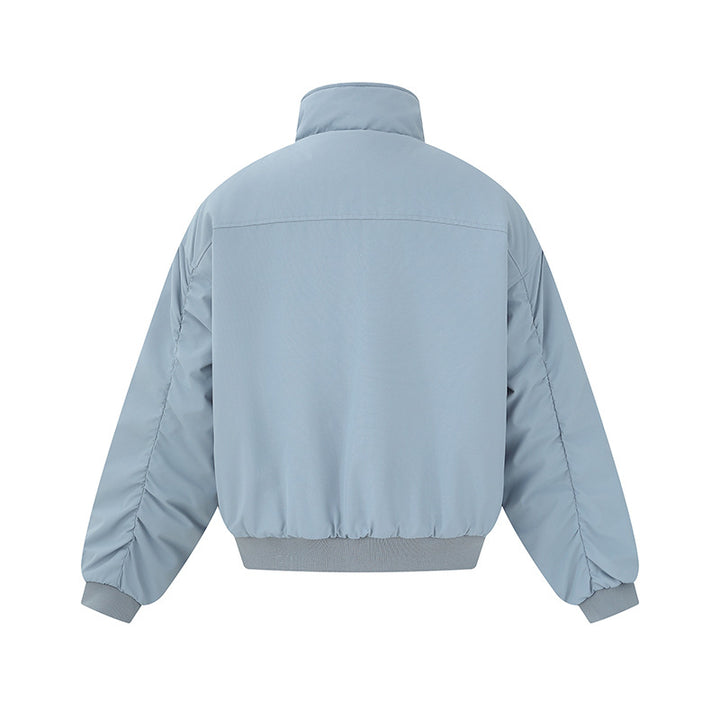Unisex Boxy-Bomber Jacket with High Stand Collar and Elastic Hem Mune Fashion