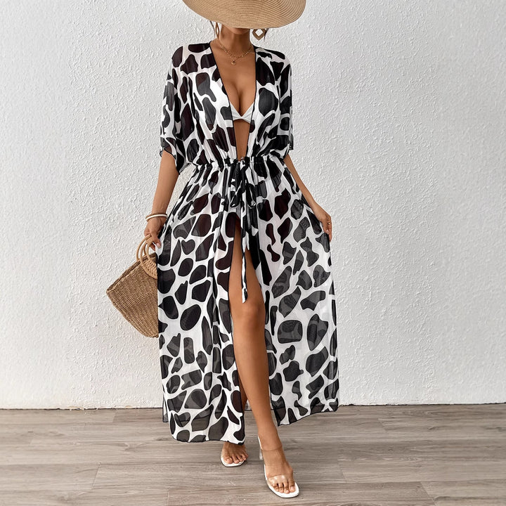 Women's fashionable beach kaftan with side drawstring Mune Fashion