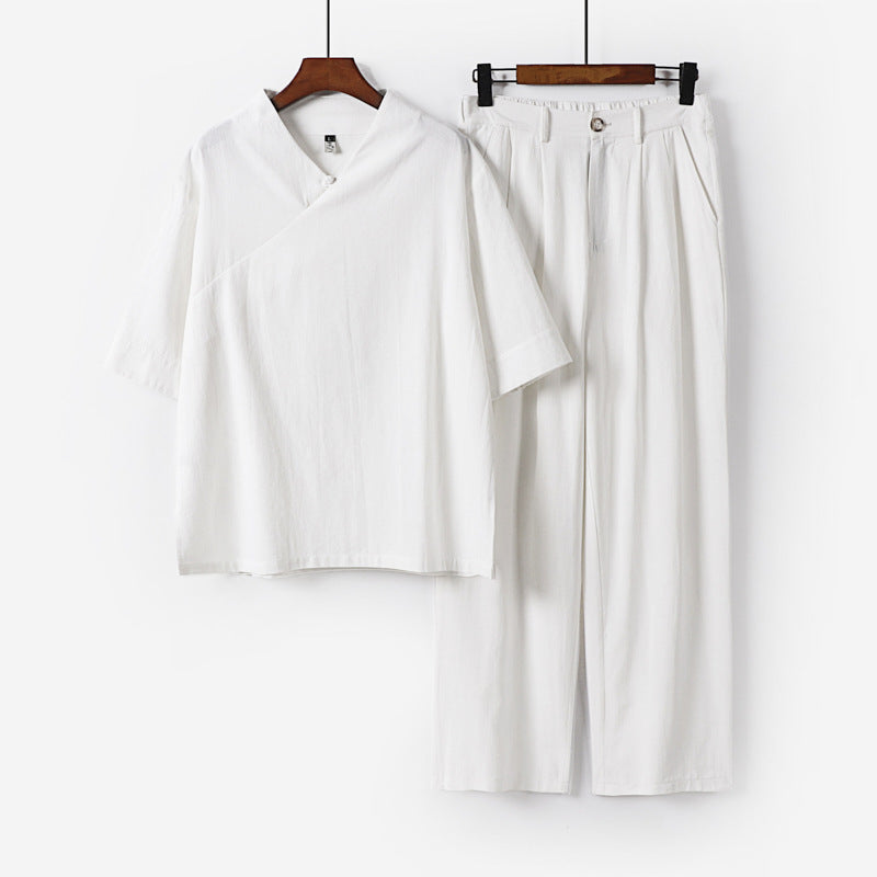 Unisex Locker fitting lounge set in kimono style with three-quarter sleeves and elastic waistband trousers Mune Fashion