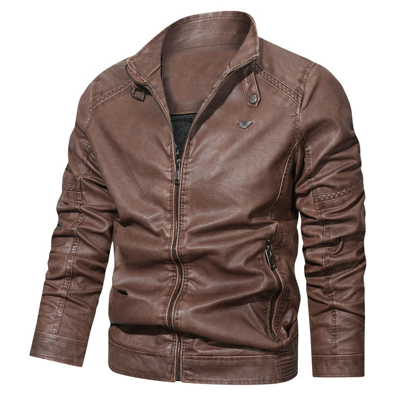 Men's denim look blouson with ergonomic piping and stand-up collar Mune Fashion