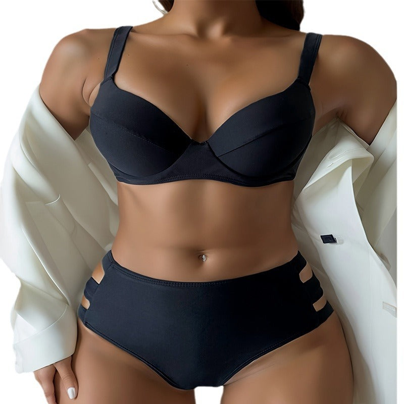 Ladies High-Waisted Bikini with Unique Cut-Out Details Mune Fashion