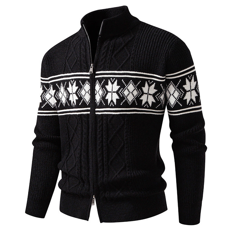 Men's Norwegian cardigan with full zip and high stand-up collar Mune Fashion