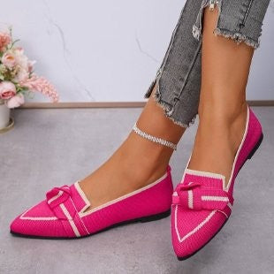 Women's woven lace slippers with decorative bow and padded comfort footbed Mune Fashion