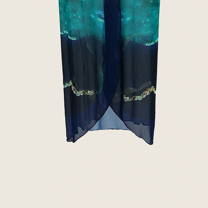 Women One-Piece Swimsuit with Transparent Wrap Skirt Mune Fashion