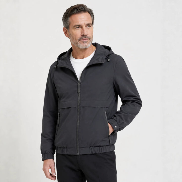 Men's Lightweight Rain Jacket with Adjustable Hood Mune Fashion