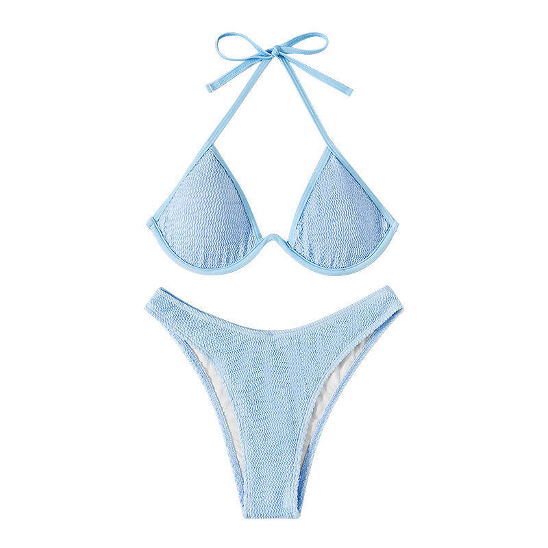 Women's triangle bikini with high-cut briefs and textured surface Mune Fashion