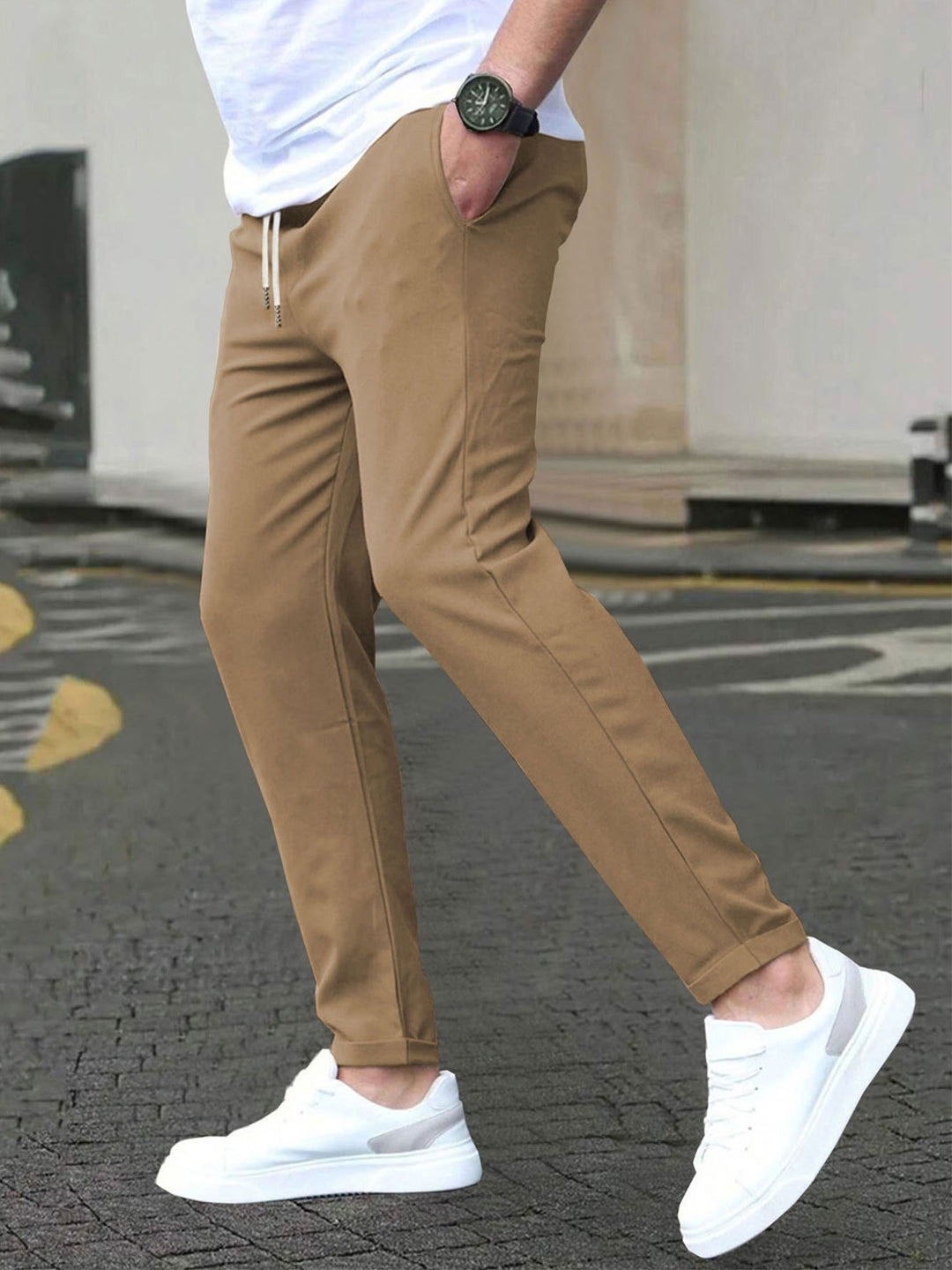 Men's Slim-Fit Jogging Pants with Drawstring, Side Pockets, and Narrow Ankle Hem Mune Fashion