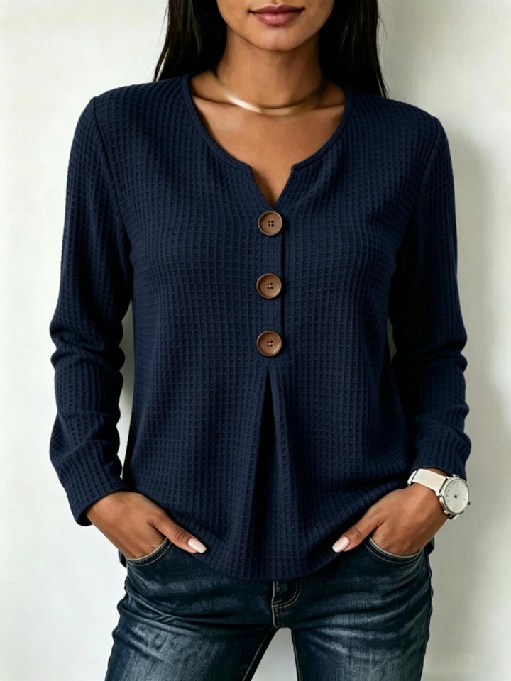 Women's Stylish Long Sleeve Shirt with Button Details Mune Fashion