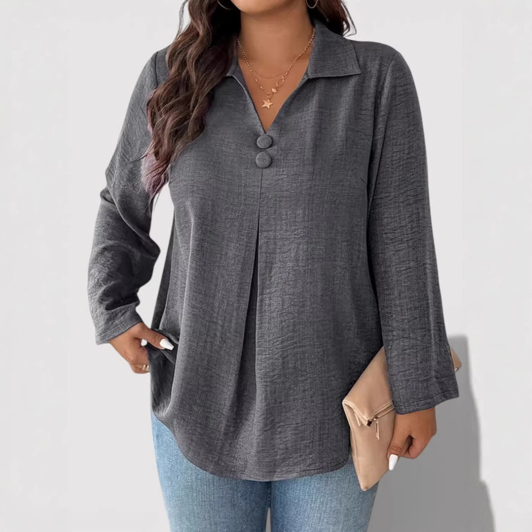 Women's Elegant Long Sleeve Shirt with Button Details