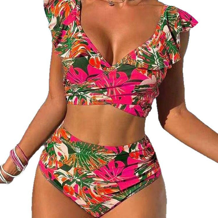 Ladies high-waisted bathing bikini with playful ruffle details Mune Fashion