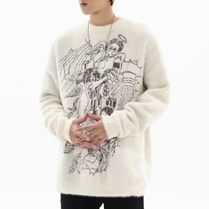 Men's chunky knit sweater with creative design Mune Fashion