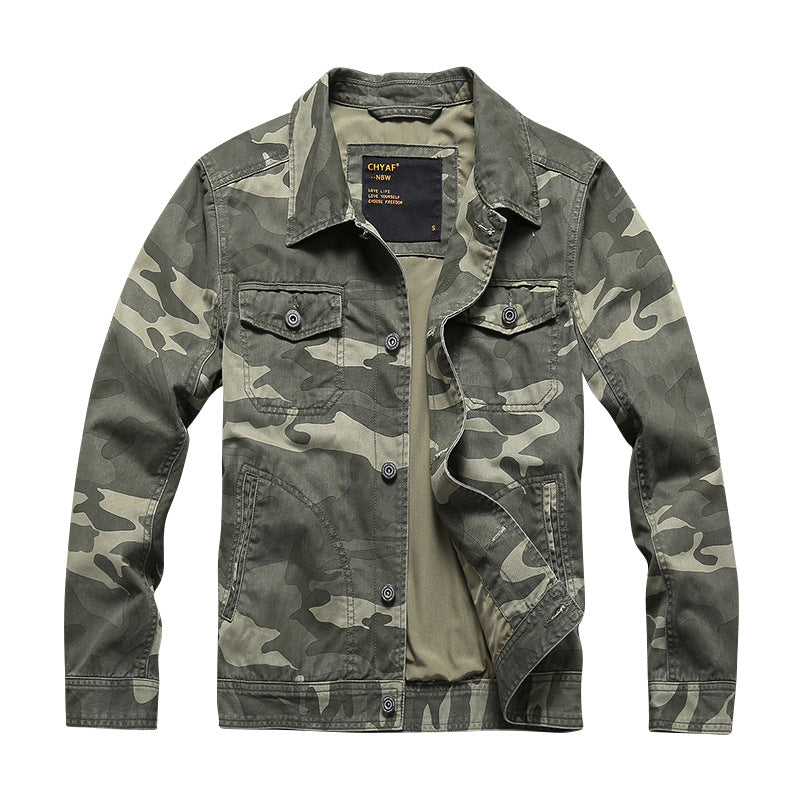 Men's Cotton Twill Shirt Jacket in Workwear Style with Chest Pockets Mune Fashion