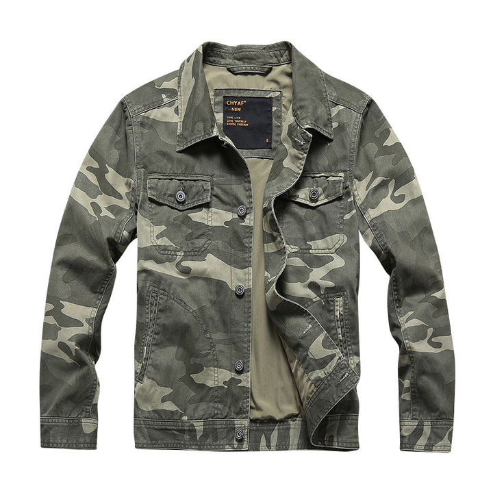 Men's Cotton Twill Shirt Jacket in Workwear Style with Chest Pockets Mune Fashion