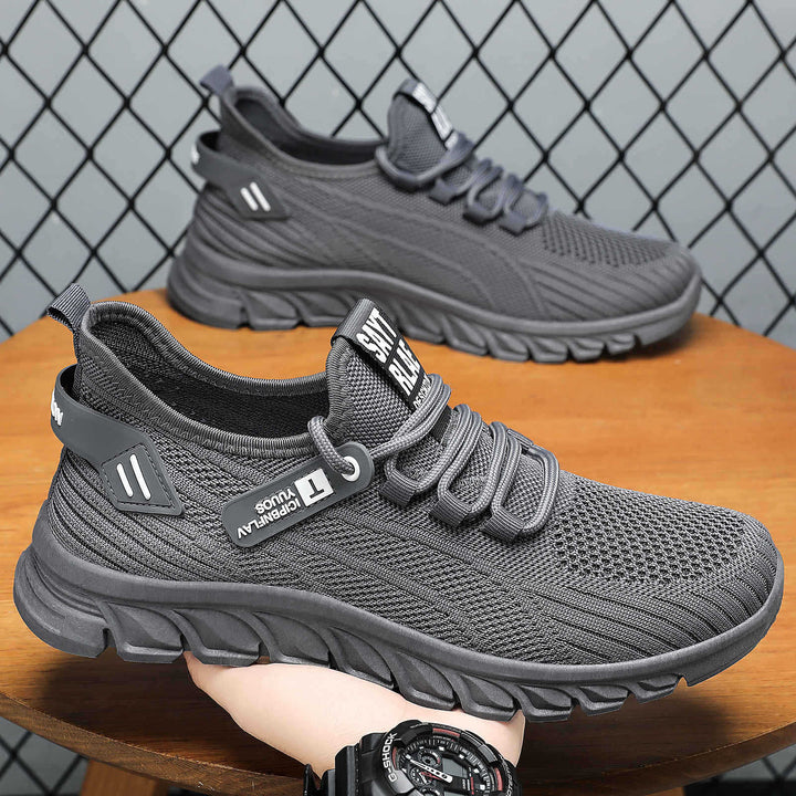Men's breathable knit chunky sneaker with elastic entry, stable cushioning sole and pull tab Mune Fashion