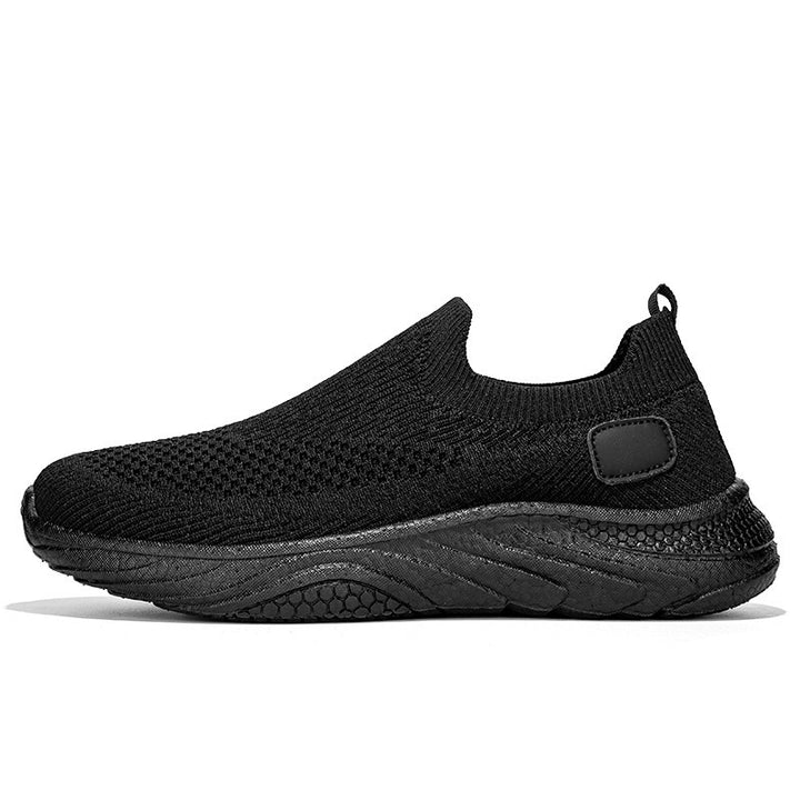Women’s elastic knitted casual slip-on moccasin-style shoe with sock-like entry and padded wave comfort sole Mune Fashion