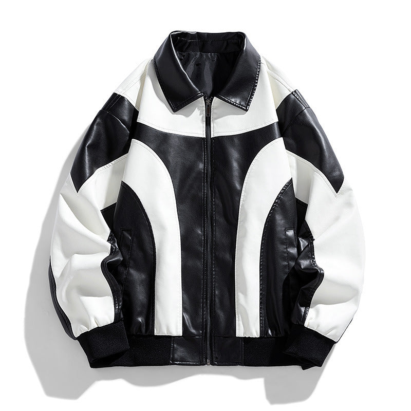 Men's Sporty Leather Jacket Mune Fashion