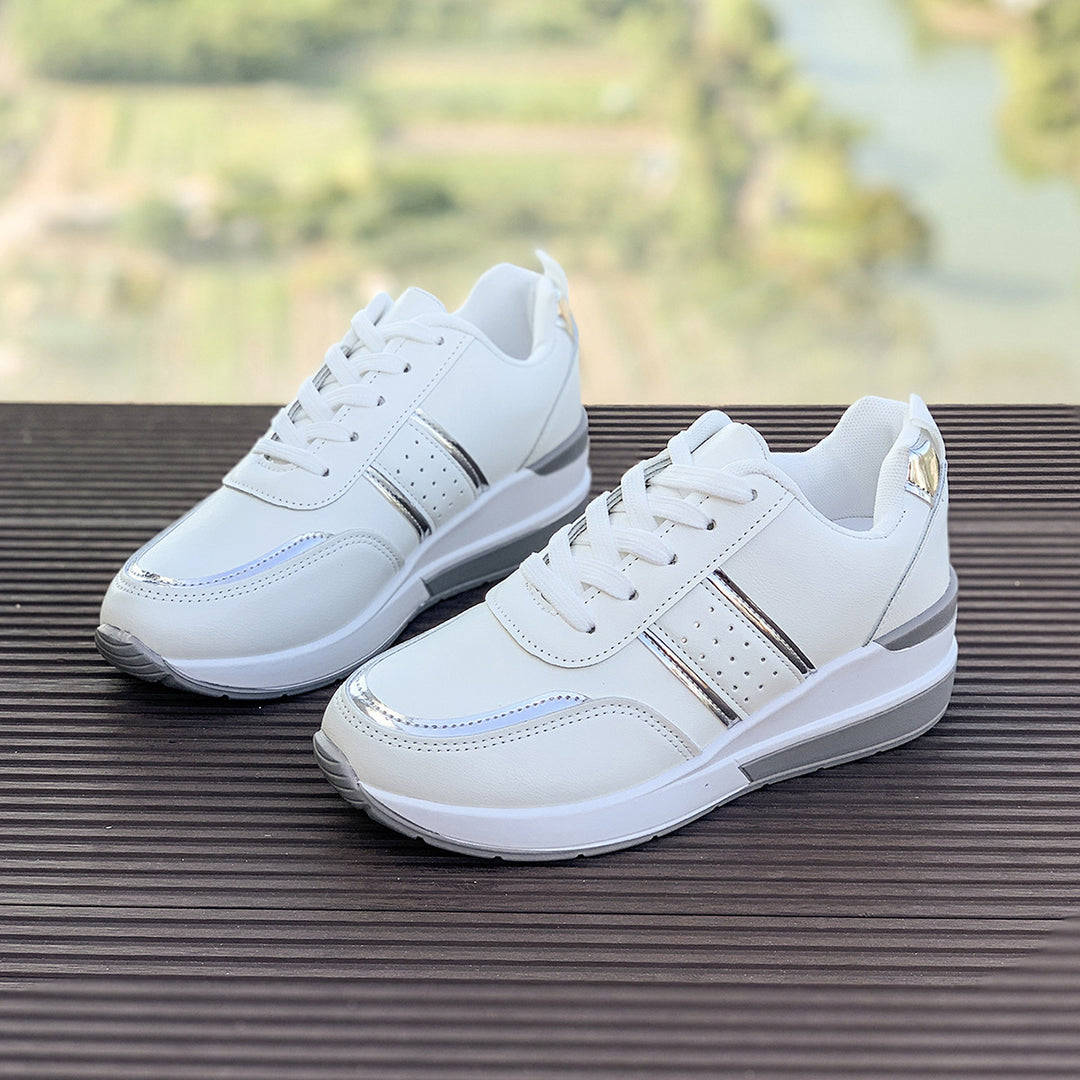 Women's nan city sneakers with cushioned wedge sole, padded comfort insole and elegant metallic details Mune Fashion