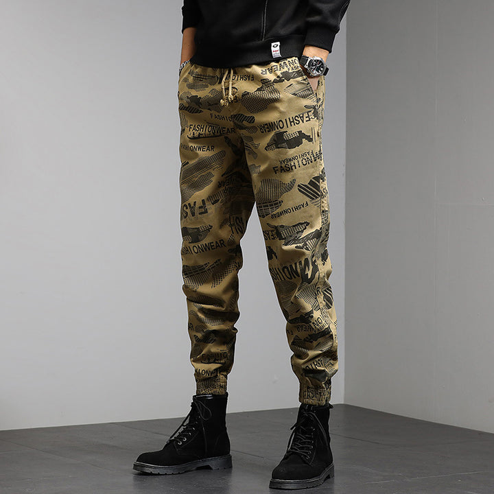 Herren Cargohose im Joggerstil mit Camouflage‑Print, Elastischem Tunnelzugbund und Klappentaschen Mune Fashion