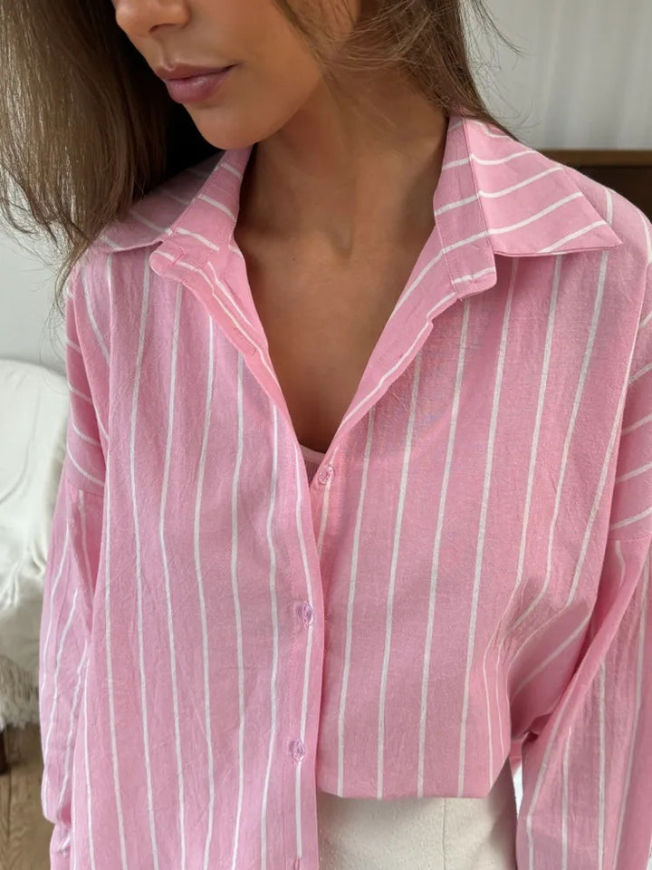 Women's Casual and Airy Striped Shirt Mune Fashion