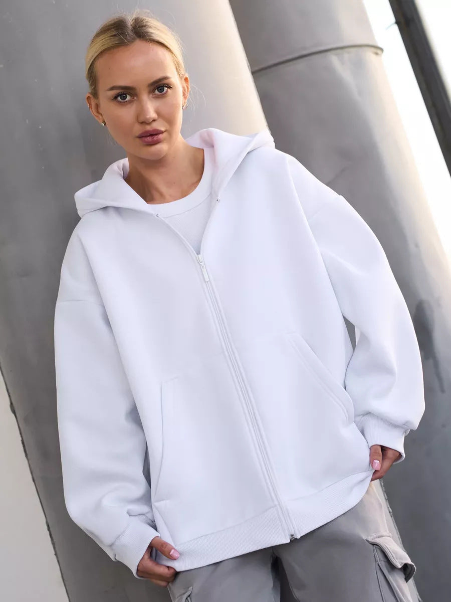 Women Comfortable Fleece Hoodie Jacket Mune Fashion