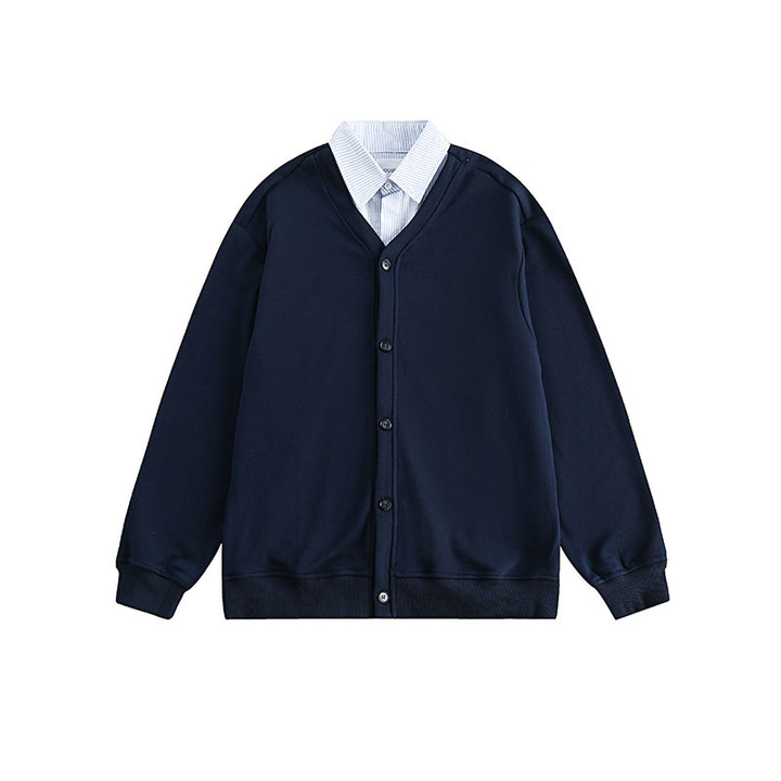 Men's oversized knit cardigan in sweatshirt style with V-neck and button placket Mune Fashion