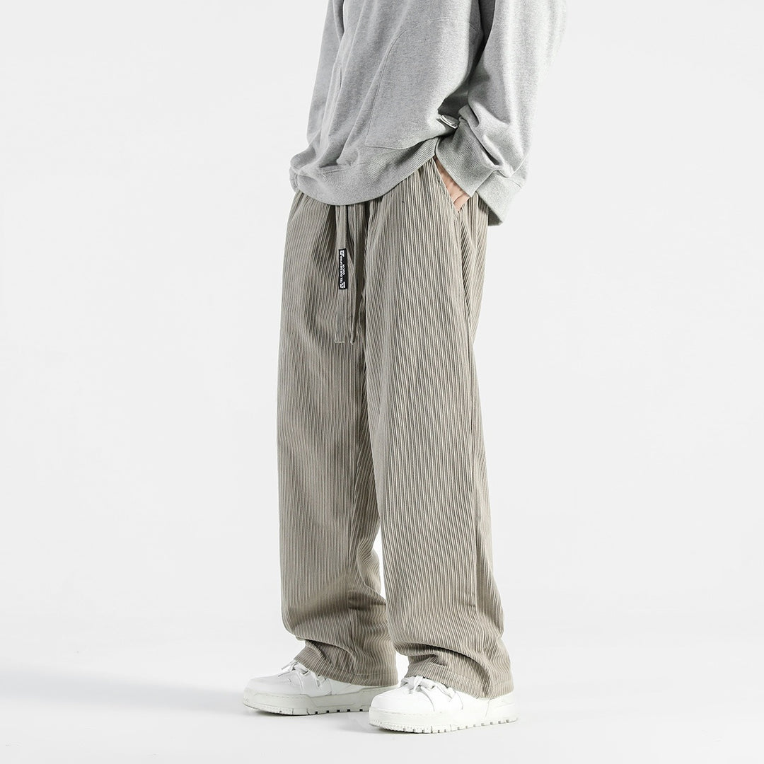 Men Wide-Cut Stripe Steel Pants Mune Fashion