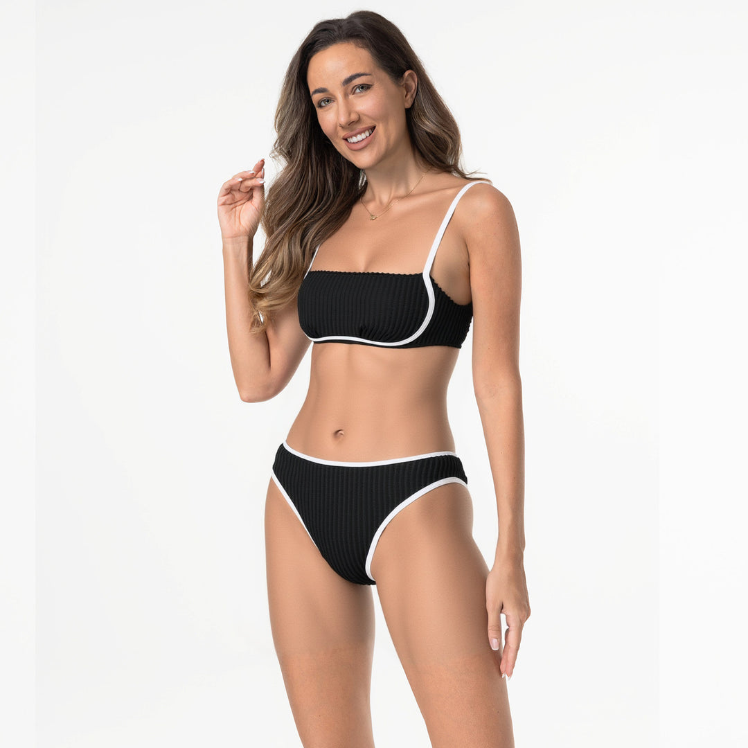 Damen Komfortables Bikiniset mit Rippdesign Echo Archiv