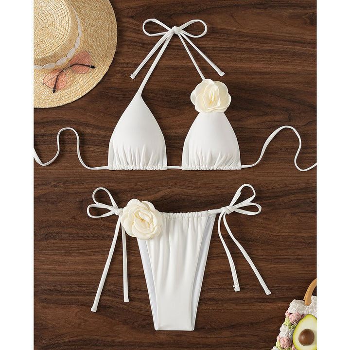 Women's triangle bikini with decorative ruffles and adjustable straps Mune Fashion