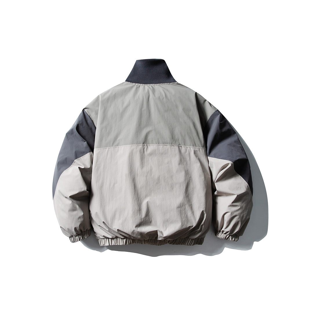 Men's Quilted Boxy Bomber with High Ribbed Collar and Elastic Hem Mune Fashion