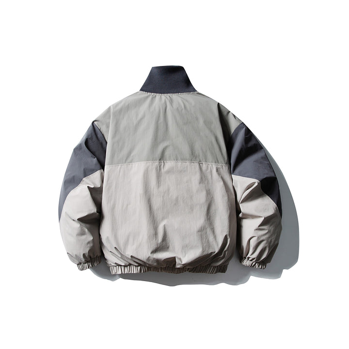 Men's Quilted Boxy Bomber with High Ribbed Collar and Elastic Hem Mune Fashion