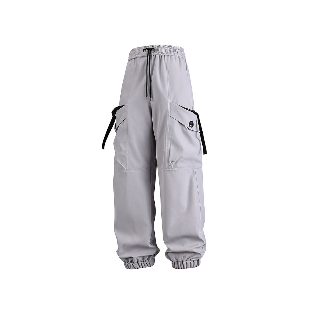 Unisex Wide Technical CargoJogging Pants with adjustable drawstring, large flap pockets, and elastic ankle cuffs Drune
