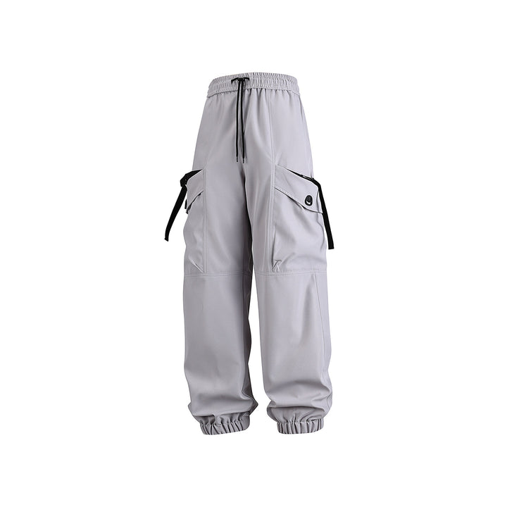 Unisex Wide Technical CargoJogging Pants with adjustable drawstring, large flap pockets, and elastic ankle cuffs Drune