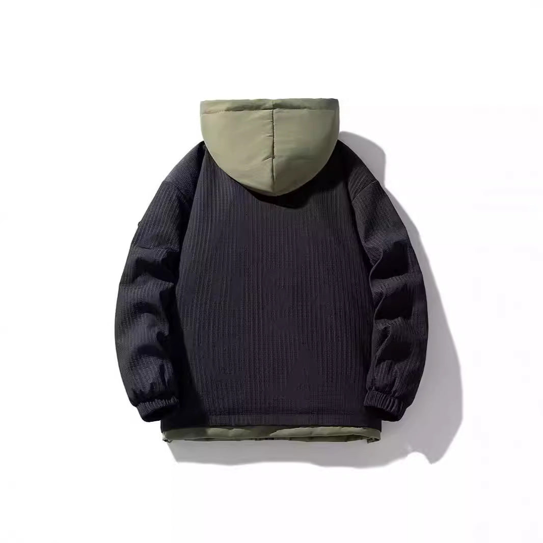 Men's Two-Layer Hoodie with Fleece Lining and Allover Sketch Print Mune Fashion