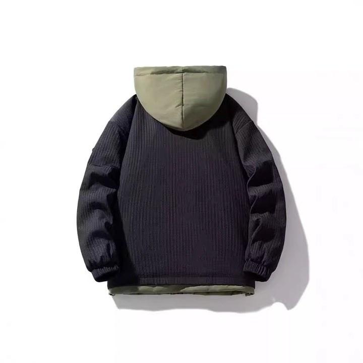 Men's Two-Layer Hoodie with Fleece Lining and Allover Sketch Print Mune Fashion