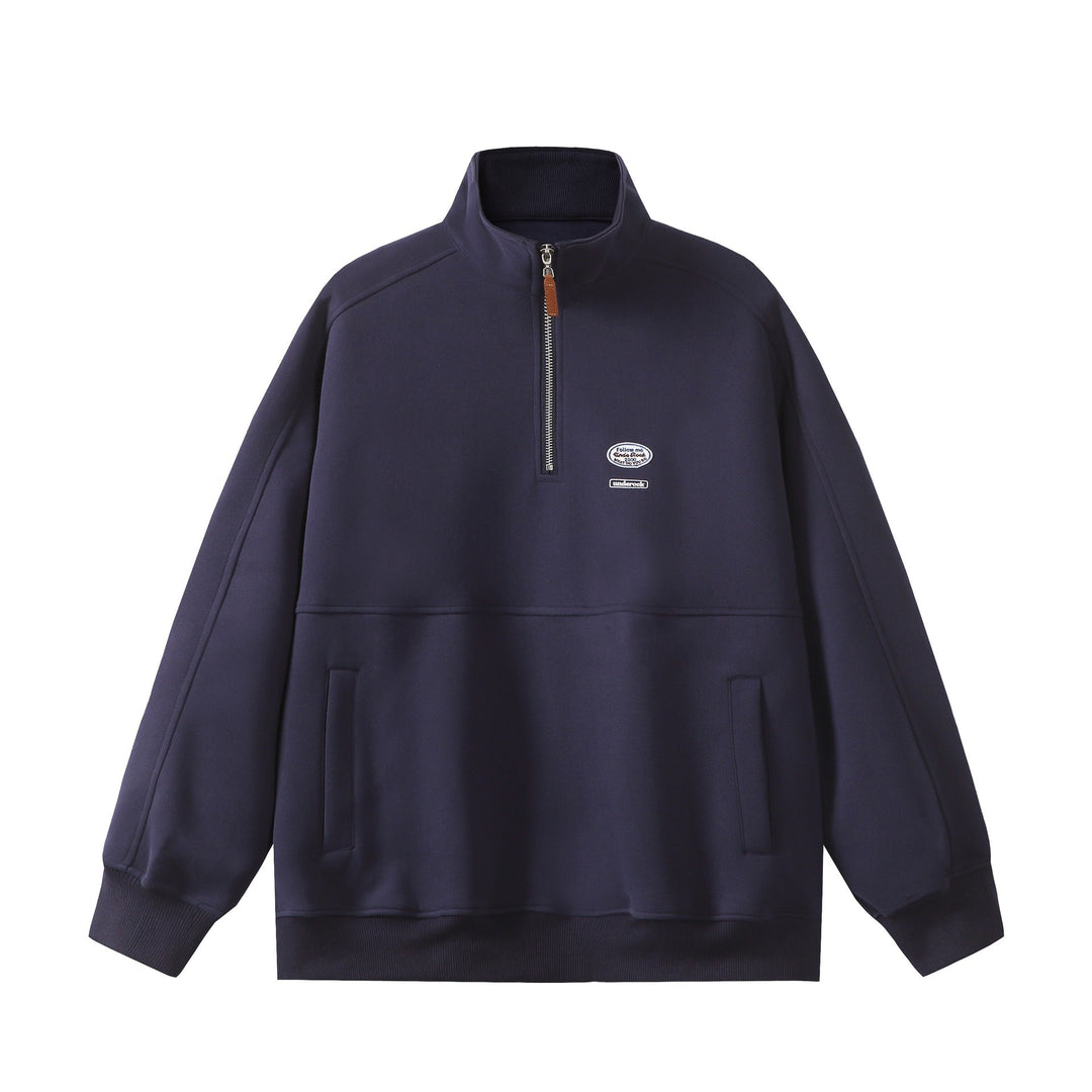 Men's half-zip sweatshirt with stand-up collar, kangaroo pocket, and relaxed fit Mune Fashion
