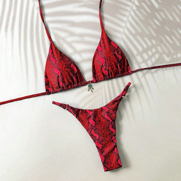 Ladies triangle bikini with snake motif Mune Fashion