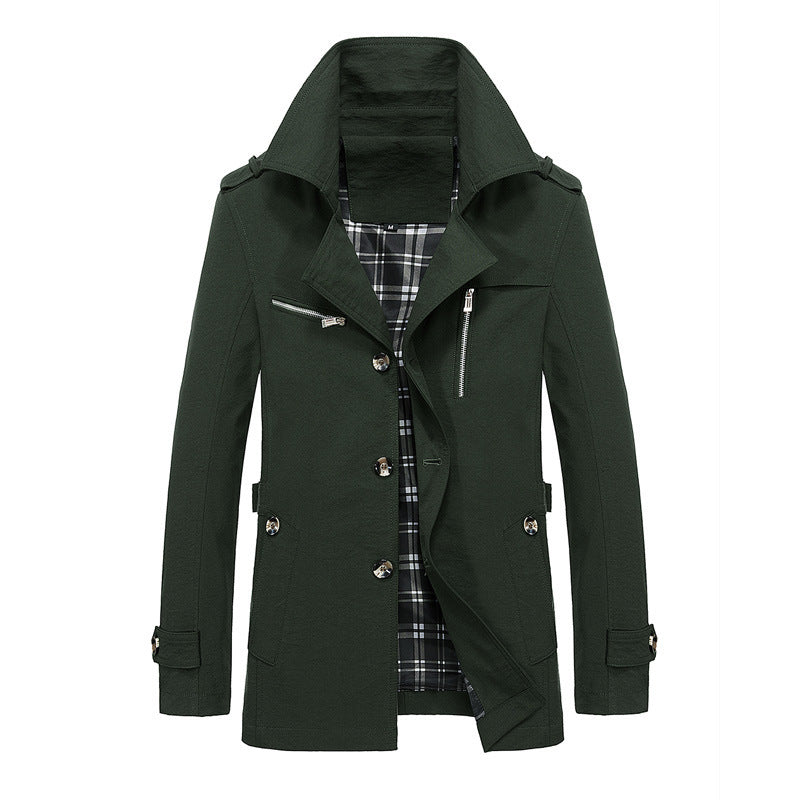 Men's short coat in urban pilot style with checked inner lining Mune Fashion