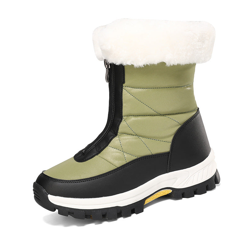 Women's Insulated Thermal Winter Boots with Zipper and Non-Slip Tread Sole Mune Fashion