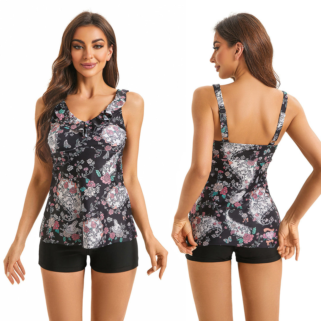 Women's tankini with gathered top and shorts Mune Fashion