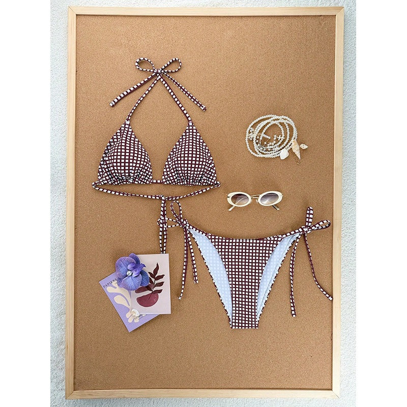 Ladies Triangle Bikini with Animal Print Mune Fashion