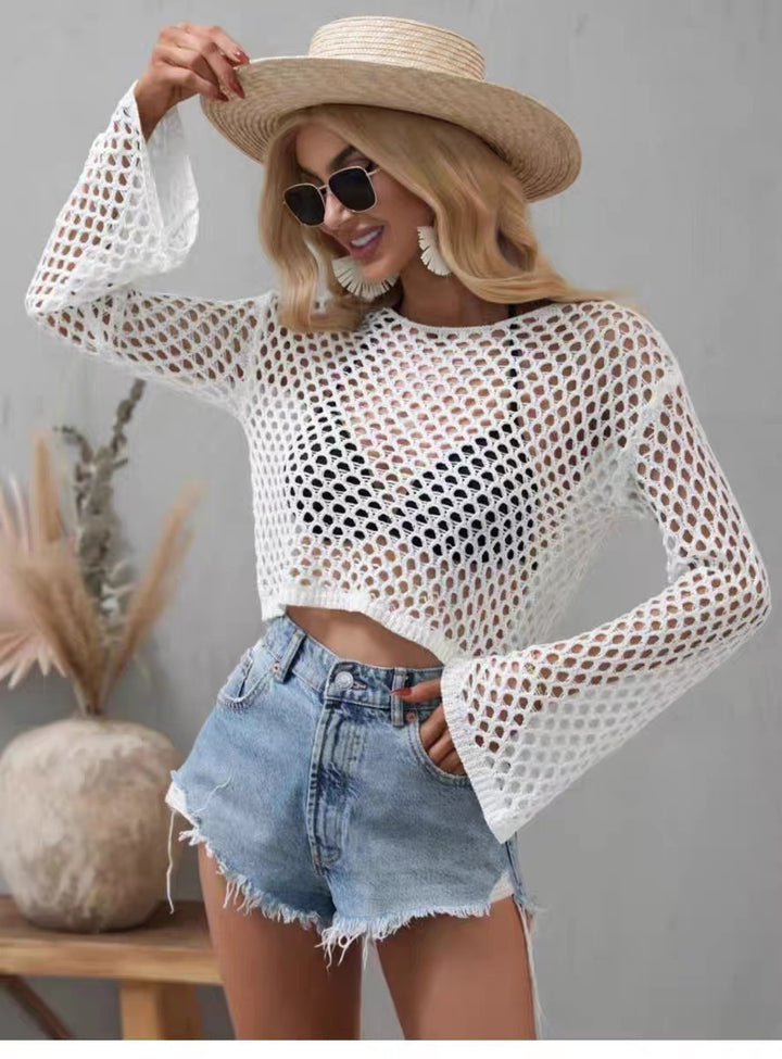 Ladies mesh top with wide-cut sleeves Mune Fashion