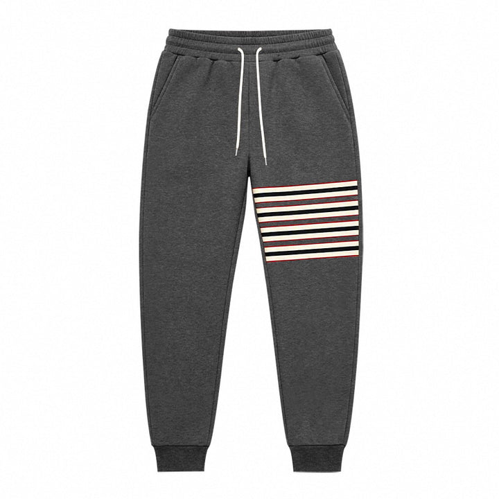 Men's Sporty Jogging Pants with Side Stripe Panel and Drawstring Mune Fashion