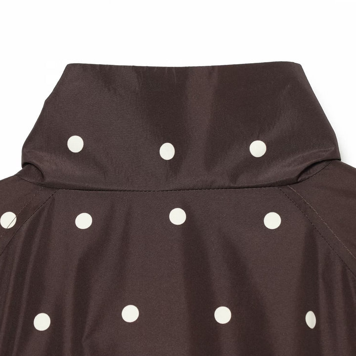 Women's Dotted Lightweight Transition Jacket with Funnel Collar and Elastic Hem Mune Fashion