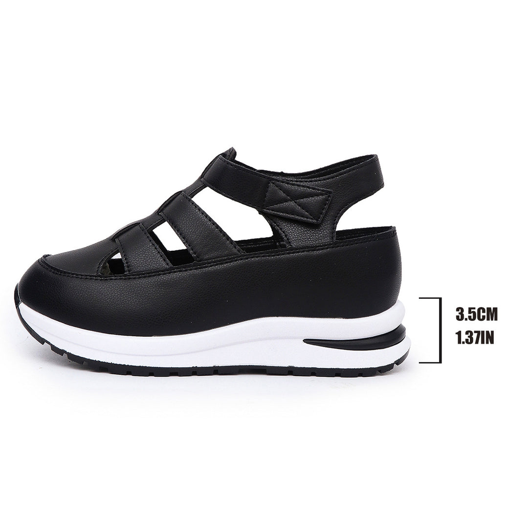 Women’s Platform Sneaker Sandal with Velcro and Closed Toe Mune Fashion