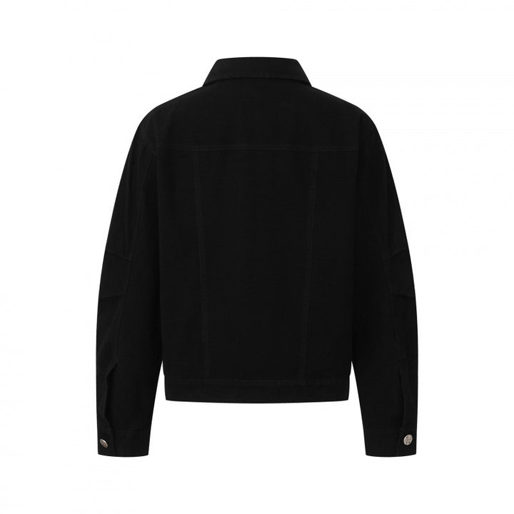 Unisex Boxy Denim Jacket in Worker Look with Metal Button Placket and Chest Pockets Mune Fashion