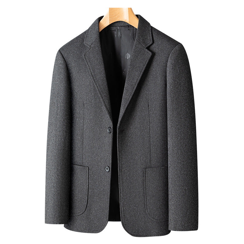 Men's Smart-Casual Wool Blend Coat Style Jacket with Patch Pockets Mune Fashion
