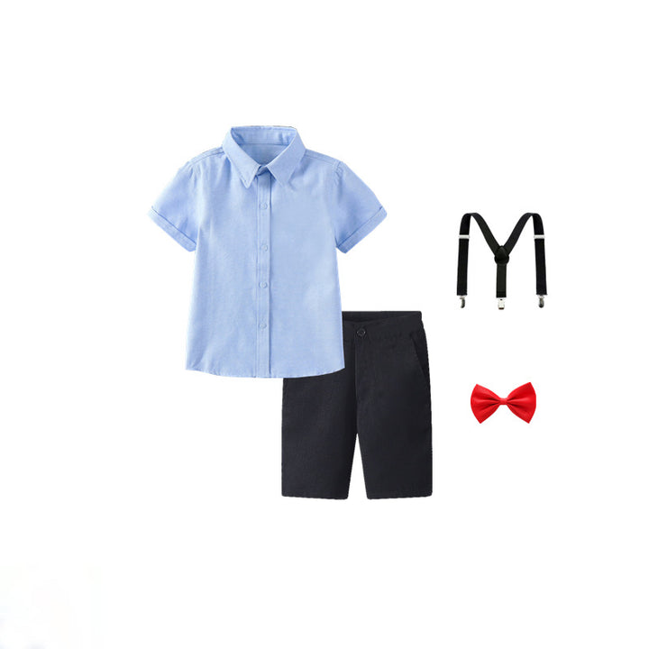 Women's festive shirt and shorts set with suspenders Mune Fashion