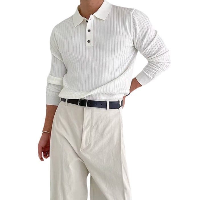 Men Stylish Long Sleeve Ribbed Knit Top Mune Fashion